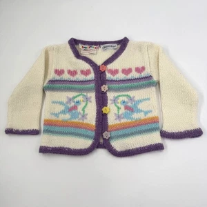 Vtg Sweet Creations Knit Sweater By Saks Fifth Avenue Girls 12 Months Floral - Picture 1 of 20