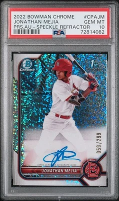 2022 Bowman Chrome 1st Jonathan Mejia Auto Speckle Refractor /299 PSA 10 - Image 1 of 2