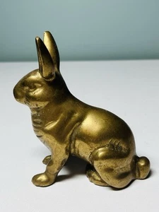 Estatuilla de conejo de latón vintage MCM pisapapeles - Imagen 1 de 6