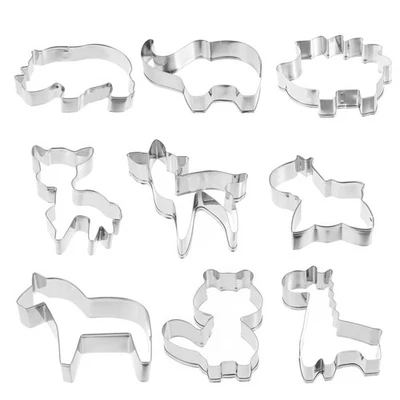 9 pezzi 1 set di da forno sandwich Animal Theme Cookie (argento) - Immagine 1 di 4