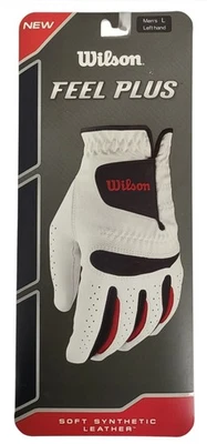 NUEVO Guante de Golf Wilson Feel Plus Para Hombre Grande Mano Izquierda Blanco Negro y Rojo Foto 1 de 4