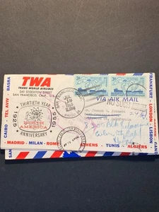 Stamps US Cover 8, TWA 30th Anniversary, 4 different post marks, See Condition. - Picture 1 of 10