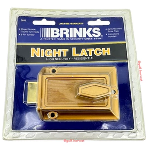 Vintage 2005 Brinks 5655 Gold Night Latch Keyed High Security Lock w/ 2 Keys - Picture 1 of 10