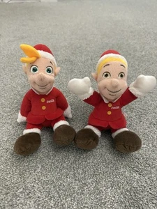 Two Coca Cola Old Plush Elfs Vintage Collectible 2000 - Picture 1 of 2