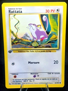 Pokemon Card - 1st Edition French Rattata (61/102) Base Set ***NM*** - Picture 1 of 2