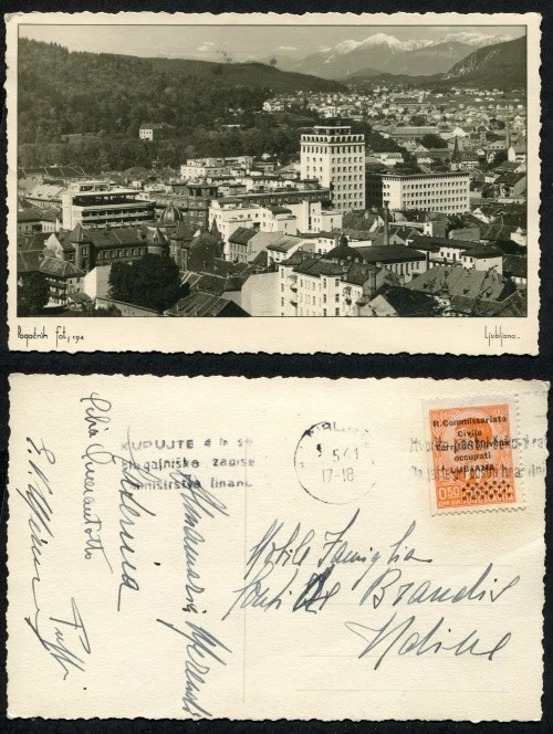 LUBIANA (SLOVENIA) CARTOLINA VIAGGIATA DA LUBIANA A UDINE  IL 9-5-1941 - Изображение 1 из 1