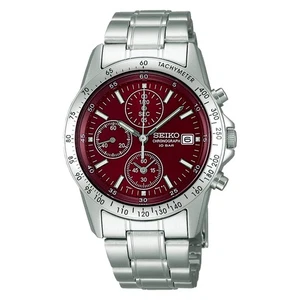 Seiko Selection Watch Quartz Chronograph Watch Sbtq045 Silver Red - Picture 1 of 1