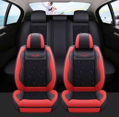 Funda de asiento de 5 asientos seda hielo + cuero para Jaguar F-PACE XJ XF XE I-PACE X-Type Foto 1 de 4