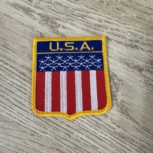 United States Of America Flag Shield Embroidered Sew On Patch Vintage - Picture 1 of 4