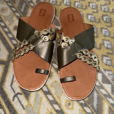 Sandalias Fitflop para mujer con punta adornadas con vieira, aguacate, EE. UU. 9 Foto 1 de 4