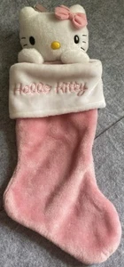 Hello Kitty Pink Plush Christmas Stocking Stuffed Cat 2004 Kawaii Plush Stocking - Picture 1 of 5
