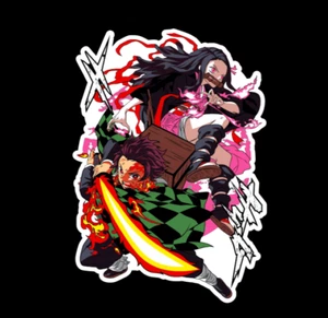 Demon Slayer Tanjiro & Nezuko Kamado Anime Sticker Decal Truck Car Wall Phone - Picture 1 of 2