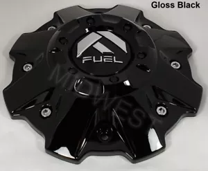 Gloss Black Fuel 5/6 Lug 1001-81GB Short Wheel Rim Center Cap w Screws New - Picture 1 of 8