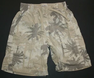 New OshKosh Boys 4 year Shorts Brown Tropical Print Pull On Elastic Waist Pocket - Picture 1 of 3