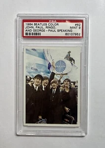 1964 Topps Beatles Color #62 PSA 9 Mint Paul Speaking McCartney John Lennon - Picture 1 of 4