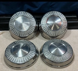 ~4~VINTAGE~OEM~ 1960’s MOPAR HARDTOP/SEDAN/WAGON/TRUCK POVERTY DOG DISH HUBCAPS~ - Picture 1 of 9