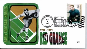 #3811 EARLY FOOTBALL HEROES RED GRANGE STAMP FIRST DAY ISSUE, CHICAGO BEARS - Picture 1 of 1