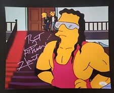 Bret Hitman Hart Signed Autographed 11x14 Simpsons Photo WWE Rare WA995483