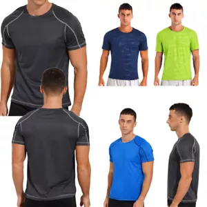 Para hombre Mangas Cortas Camiseta Secado Rápido Entrenamiento Gimnasio Atlético Ropa Activa Prendas para el torso - Imagen 1 de 68