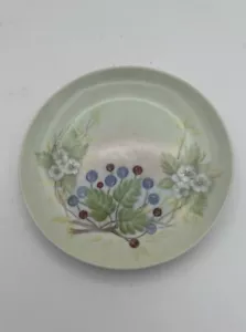 Insalatiera ceramica da studio dipinta a mano legno di cane fiori mirtilli (6) firmata - Foto 1 di 6