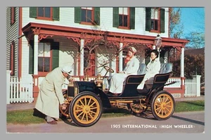 Postal Cromada 1905 International High Wheeler Motor Museum Automóvil - Imagen 1 de 2