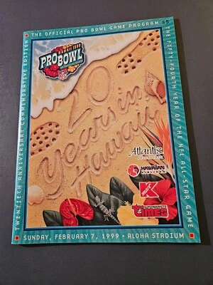 1999 NFL PRO BOWL GAME DAY PROGRAM FEATURES ALL STAR PLAYERS MINT LIMITED PRINT - Image 1 of 3