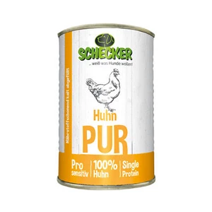 Schecker Nassfutter - Huhn PUR - getreidefrei - zum Barfen - 48 x 410 g - Bild 1 von 6