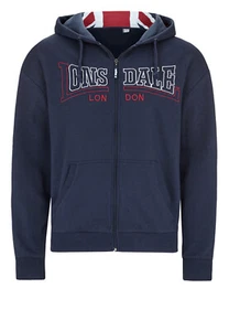 Lonsdale WALLINGFORD Sudadera Azul Cremallera Sudadera con Capucha Union Jack PEQUEÑA (S) Pullover - Imagen 1 de 9