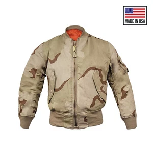 Bomber Jacket MA1 Flight Combat Army Military Air Force US Tri Desert Padded Top - Picture 1 of 10