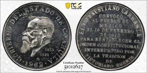Mexico 1962 Medal Grove P-47A PCGS MS62 Sole Top Pop Mintage 500 RARE - Picture 1 of 4