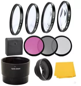 Macro Close-up Filter Kit & UV-CPL-FLD Filters For Canon PowerShot S5/S3/S2 IS - Picture 1 of 9