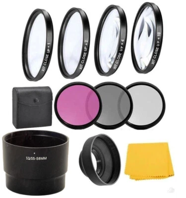 Macro Close-up Filter Kit & UV-CPL-FLD Filters For Canon PowerShot S5/S3/S2 IS - Image 1 of 4