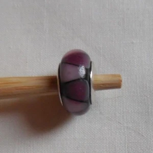 Pandora Murano Glass Purple Stripes Bead .....Free Shipping - Picture 1 of 3