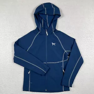 Schwarze Hundejacke Kinder 10/12 blau Hoodie mit durchgehendem Reißverschluss Windbreaker Freizeit Schule Welpe - Bild 1 von 13