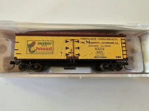 ATLAS N SCALE 40' WOOD REEFER PARROT POTATOES #3301 ITEM 50005495 BILLBOARD CAR - Picture 1 of 3