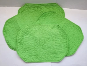 Cotton Rectangular Double Layer Quilted Green Placements 18" x 13" Lot of 4 Used - Picture 1 of 6