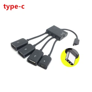 4 Port Micro USB 2.0 HUB 4-IN-1 OTG Hub Power Adapter Cable For Phone _xa - Photo 1/7