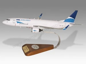 Boeing 737-800 ASL Airlines Desk Wood Airplane New Model Small Scale 1/130 - Picture 1 of 13