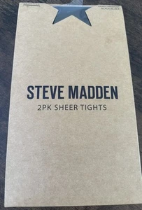 Steve Madden 2pk Sheer Tights 20 Denier Black Women's Sz. S/M - Picture 1 of 3