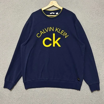 Calvin Klein Sudadera Cuello Redondo Hombres XL Azul Marino Pullover Manga Larga Informal Foto 1 de 4