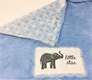 Wendy Bellissimo Babydecke blau kleiner Stern Elefant super weich Plüsch - Bild 1 von 5