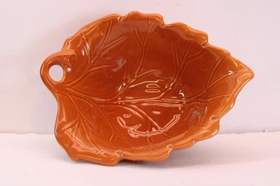 Northcrest Deep Dish Leaf Shaped Orange Fall Serving Bowl 8x3" LNC - Image 1 of 4