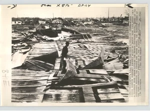 CIRCUS DESTROYED Tornado Winds Shreveport LOUISIANA Vintage 1940 Press Photo - Picture 1 of 2
