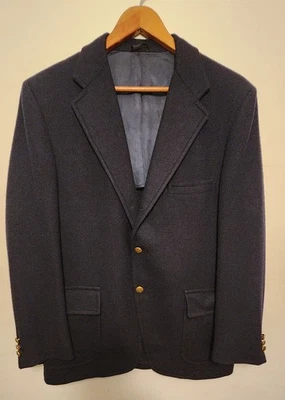 Blazer de lana azul Patrick James para hombre (talla 42R) abrigo deportivo Academia usado en excelente estado Foto 1 de 4