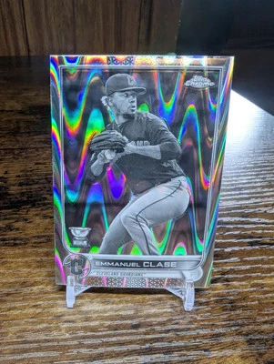  Emmanuel Clase 2022 Topps Chrome Sonic - Black/White RayWave Rookie Cup #130 - Image 1 of 2