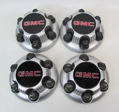 Lot of 4 OEM GMC Silver Center Caps | 1999-2019 1500 Sierra Yukon | #15006331 Foto 1 de 4