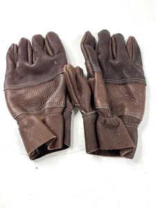 Herren Lederhandschuhe Motorrad Arbeitshandschuhe braun 24,5 x 14 cm Vintage - Picture 1 of 6