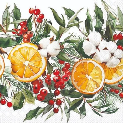 AMBIENTE Weihnachten Servietten 25x25 cm 3-lagig 20 Stück Winter oranges FSC Mix Orangen