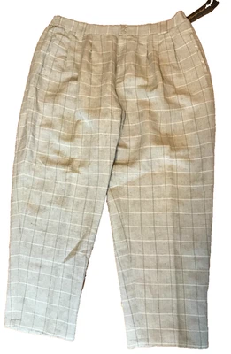 Брюки женские Giorgio Sant' Angelo размер 24 льняная смесь с подкладкой 40WX30I новые с ценниками высокая посадка - Изображение 1 из 4