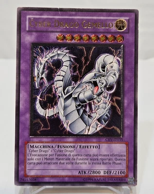 ITALIAN ULTIMATE Rare Cyber Twin Dragon CRV-IT035 CRV-EN035 Unlimited YGO 7947 - Image 1 of 4